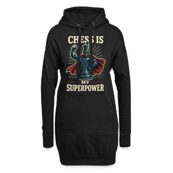 Les échecs sont mon super-pouvoir de joueur d’échecs drôle - Sweat-shirt à capuche long Femme - noir - Devant