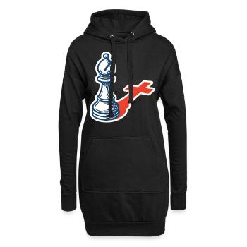joueur d’échecs drôle évêque ombre design - Sweat-shirt à capuche long Femme - noir - Devant