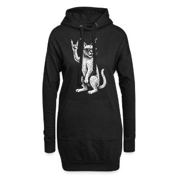 Metal Musik Rock Musik Lynx Funny Retro Rock Vibes - Hoodie-Kleid - Schwarz - Vorne