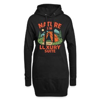 Die Natur Ist Meine Luxus-suite Camping Funny Camp - Hoodie-Kleid - Schwarz - Vorne
