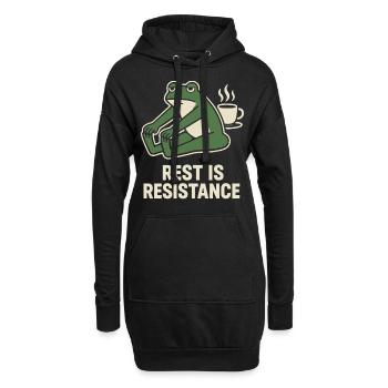 Le calme est résistance, pleine conscience, affirmation - Sweat-shirt à capuche long Femme - noir - Devant