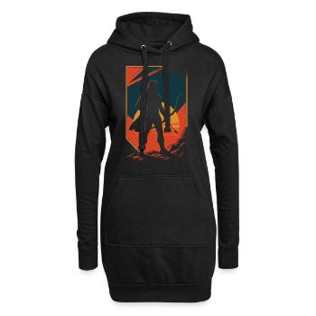 Bogenschießen Bogenschütze Sonnenuntergang - Hoodie-Kleid - Schwarz - Vorne