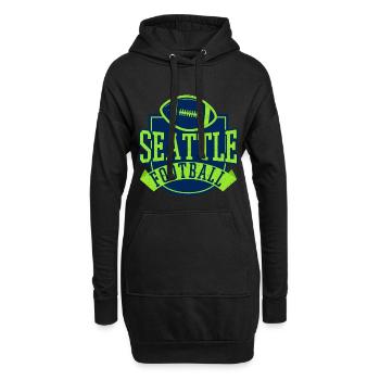 Seattle Football Neon Badge - Hoodie-Kleid - Schwarz - Vorne
