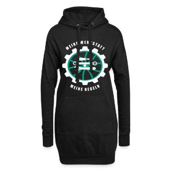 Meine Werkstatt Meine Regeln - Hoodie-Kleid - Schwarz - Vorne
