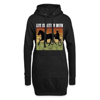 Life is better with Harness Racing Trabrennen Trab - Hoodie-Kleid - Schwarz - Vorne