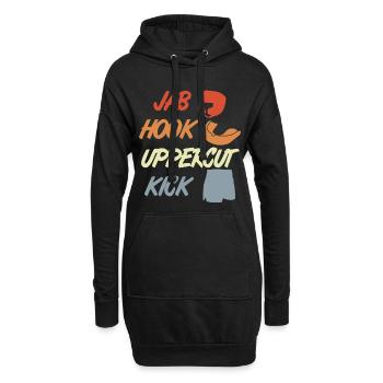 Jab Hook Uppercut Coup de pied - Sweat-shirt à capuche long Femme - noir - Devant