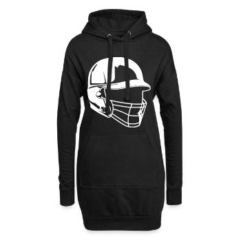 Baseball Helm Zeichnung - Hoodie-Kleid - Schwarz - Vorne