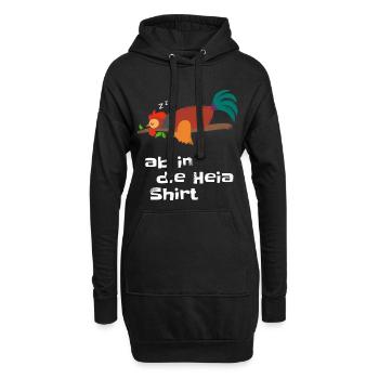 Chemise au lit - Bonne nuit pyjama coq - Sweat-shirt à capuche long Femme - noir - Devant