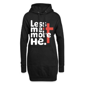 Less Me More He Christian Faith - Hoodie Dress - black - Front