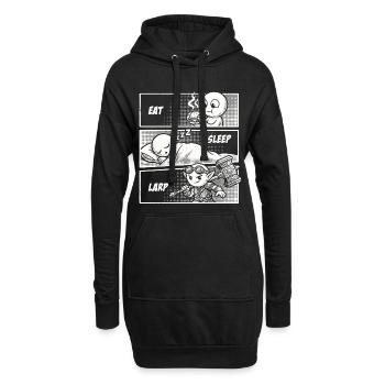 Eat Sleep LARP – La vie quotidienne d’un héros - Sweat-shirt à capuche long Femme - noir - Devant