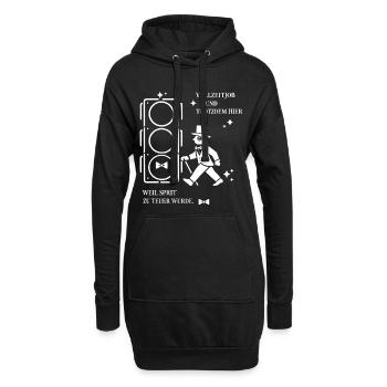 Vollzeitjob Und Trotzdem Hier, Sprit Zu Teuer - Hoodie-Kleid - Schwarz - Vorne