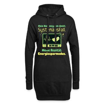 Faultier Nervensystem Energiesparmodus Humor Desig - Hoodie-Kleid - Schwarz - Vorne