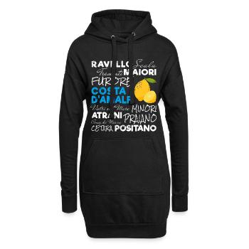 Costa d'Amalfi und Zitrone Italien Amalfiküste - Hoodie-Kleid - Schwarz - Vorne