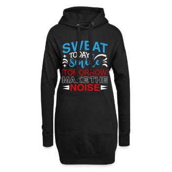 Sweat Today Smile Tomorrow – Motivation Fitness St - Hoodie-Kleid - Schwarz - Vorne