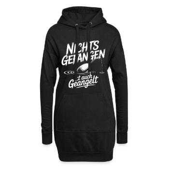Nichts Gefangen Ist auch Geangelt - Hoodie-Kleid - Schwarz - Vorne
