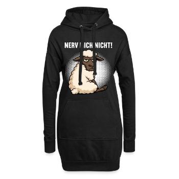 Nerv Mich Nicht Schaf Schafe Schäfer Schafhalter  - Hoodie-Kleid - Schwarz - Vorne
