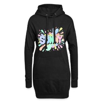 Sunny Splash Pastel Buchstaben - Hoodie-Kleid - Schwarz - Vorne