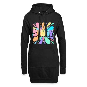 Sunny Splash Lettres Multicolores - Sweat-shirt à capuche long Femme - noir - Devant