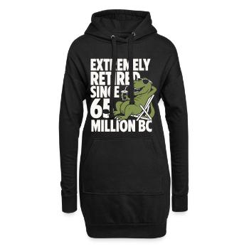 Extrêmement retraité depuis le T-Rex de 65 - Sweat-shirt à capuche long Femme - noir - Devant