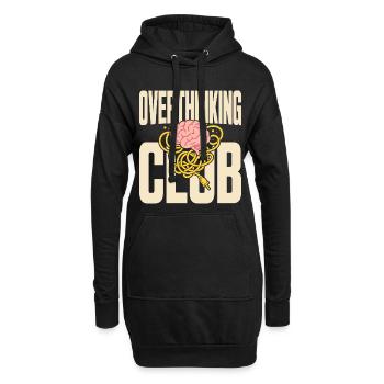 Overthinking Club mit Gedankenchaos - Hoodie-Kleid - Schwarz - Vorne