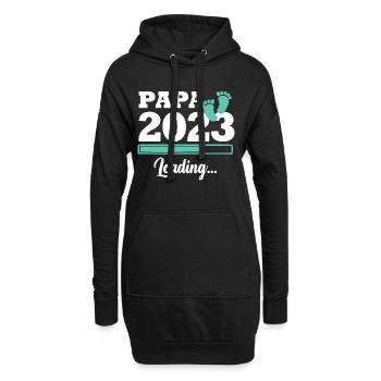 Papa 2023 loading - Sweat-shirt à capuche long Femme - noir - Devant