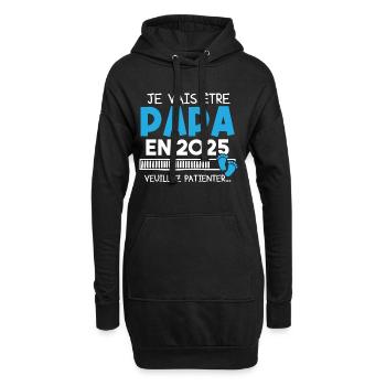 Je vais être papa en 2025 veuillez patienter... - Sweat-shirt à capuche long Femme - noir - Devant