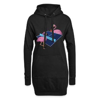 Tischtennis Outfit Damen Katze - Hoodie-Kleid - Schwarz - Vorne