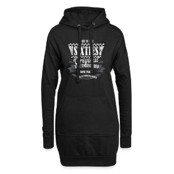 Build in the sixties - 60er - Geburtstag - Hoodie-Kleid - Schwarz - Vorne
