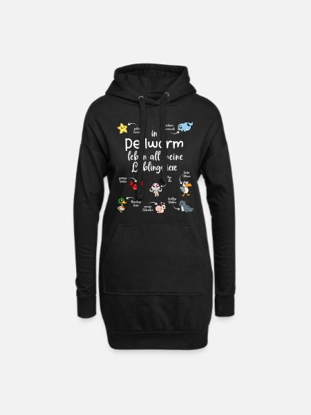 Meine Lieblingstiere in Pellworm - Hoodie-Kleid - Schwarz