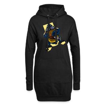 Monster Tiere - Kettensäge Blaumeise - Hoodie-Kleid - Schwarz - Vorne