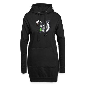 Monster Animals - Tronçonneuse Mouffette - Sweat-shirt à capuche long Femme - noir - Devant