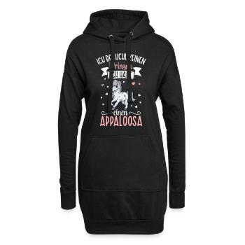 Ich brauche keinen Prinzen - Appaloosa - Hoodie-Kleid - Schwarz - Vorne