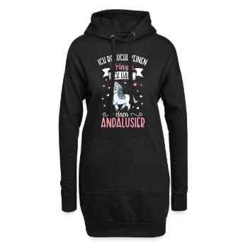 Ich brauche keinen Prinzen - Andalusier - Hoodie-Kleid - Schwarz - Vorne