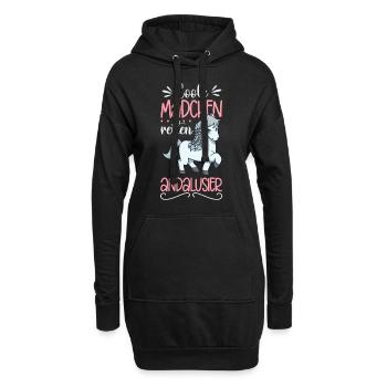 Coole Mädchen reiten Andalusier - Hoodie-Kleid - Schwarz - Vorne