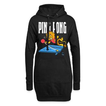 Ping Pong Lion Table Tennis Lion Outfit - Sweat-shirt à capuche long Femme - noir - Devant