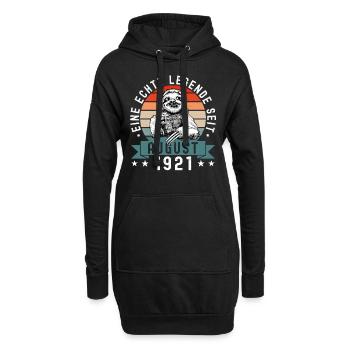 Faultier Geburtstag August 1921 Geboren Jahrgang - Hoodie-Kleid - Schwarz - Vorne
