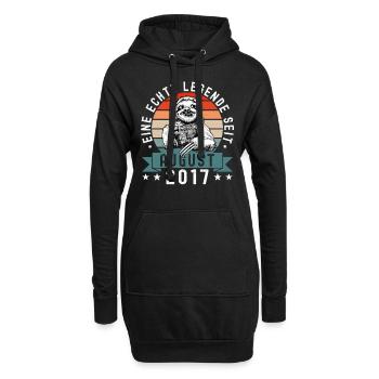Faultier Geburtstag August 2017 Geboren Jahrgang - Hoodie-Kleid - Schwarz - Vorne
