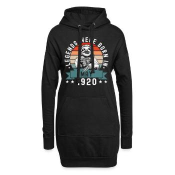 Les légendes sont nées en mai 1920 Paresseux paresseux - Sweat-shirt à capuche long Femme - noir - Devant