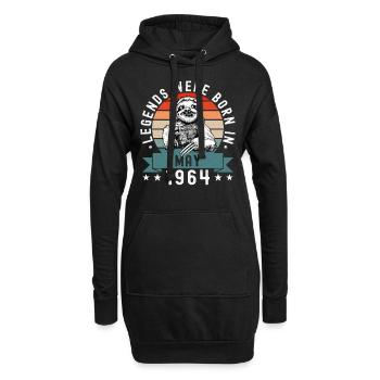 Les légendes sont nées en mai 1964 Paresseux paresseux - Sweat-shirt à capuche long Femme - noir - Devant