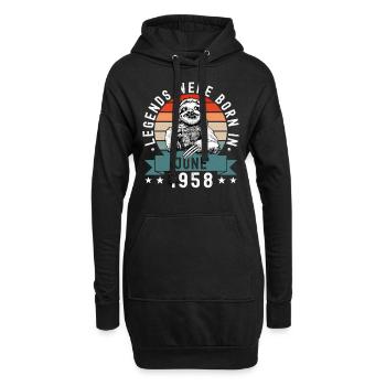 Les légendes sont nées en juin 1958 Paresseux paresseux - Sweat-shirt à capuche long Femme - noir - Devant