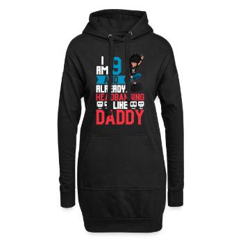 Ich bin 9 - Jungen Rocker - Hoodie-Kleid - Schwarz - Vorne