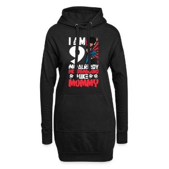 Ich bin 9 - Jungen Rocker - Hoodie-Kleid - Schwarz - Vorne