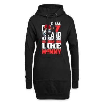 Ich bin 7 - Mädchen Rocker - Hoodie-Kleid - Schwarz - Vorne