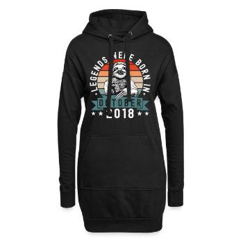 Les légendes sont nées en octobre 2018 Paresseux paresseux - Sweat-shirt à capuche long Femme - noir - Devant