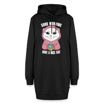Bonjour Main Coon Cat tenue pour - Sweat-shirt à capuche long Femme - noir - Devant