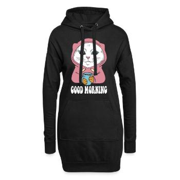 Blanc Main Coon Cat Cat Outfit pour - Sweat-shirt à capuche long Femme - noir - Devant