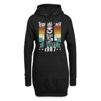 Faultier Legendär seit August 1987 Geburtstag - Hoodie-Kleid - Schwarz - Vorne
