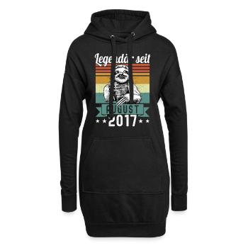 Faultier Legendär seit August 2017 Geburtstag - Hoodie-Kleid - Schwarz - Vorne