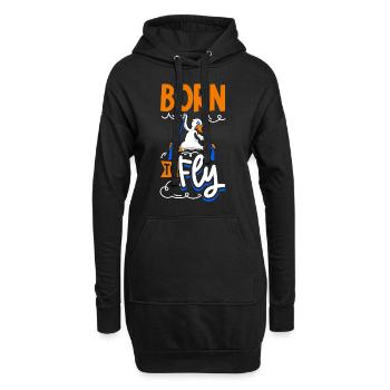 Schwan beim Aerial Silks - Hoodie-Kleid - Schwarz - Vorne