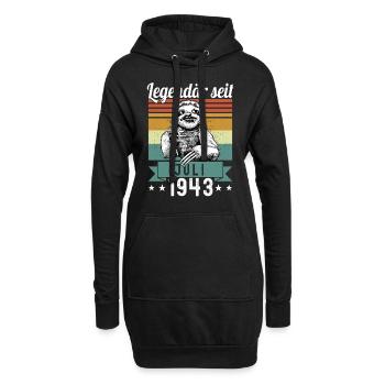Paresseux légendaire depuis juillet 1943 anniversaire - Sweat-shirt à capuche long Femme - noir - Devant
